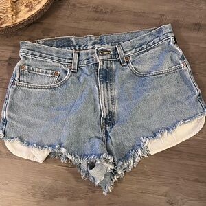 Levi's Distressed Blue Denim Shorts